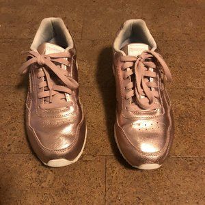 Rose Gold Metallic Reebok sneakers